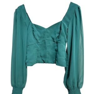 Abercrombie & Fitch Irest green Long Sleeve Women's Crop Top